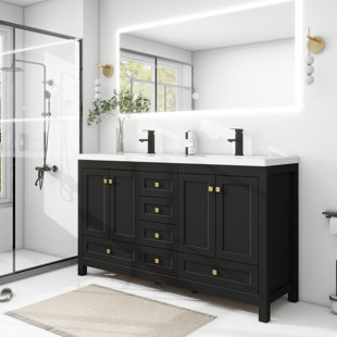 60 Inch Black Bathroom Vanities You'll Love | Wayfair